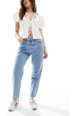Pull&Bear High rise mom jean in washed