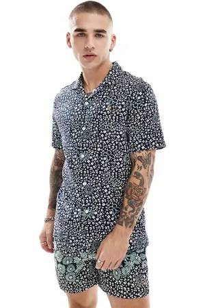 Farah Landon co-ord short sleeve revere collared shirt in floral print