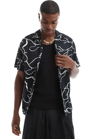 JACK & JONES Premium revere collar shirt in print