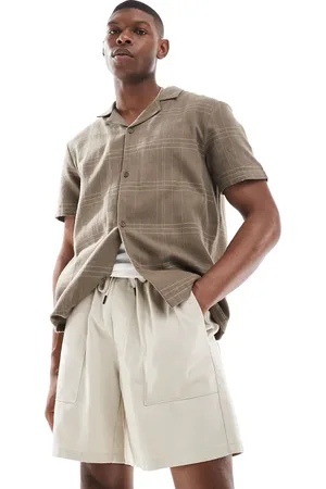 Only & Sons Linen mix worker short in beige