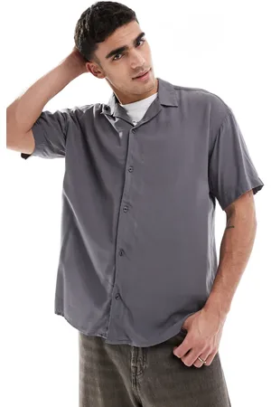 JACK & JONES Revere collar short sleeve shirt in dark