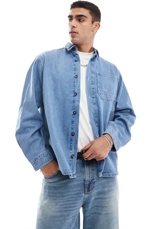 JACK & JONES Oversized heavy denim shirt in vintage wshed