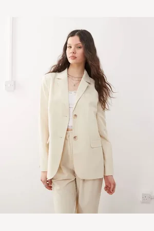 Miss Selfridge Oversized essentials blazer in buttermilk