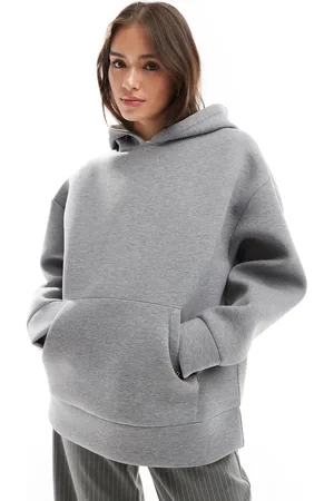 ASOS Oversized scuba hoodie in charcoal marl