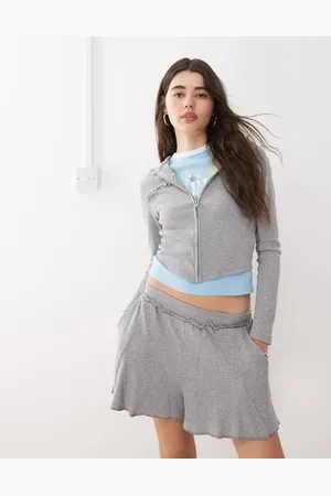 COLLUSION Shrunken marl hoodie co-ord