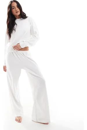 Cotton On Cotton On sleep pointelle rib pants in coconut milk co-ord
