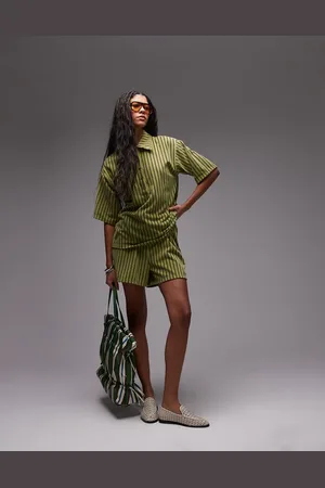 Topshop Stripe towelling shorts co-ord in