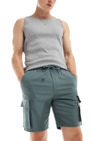 Only & Sons Pull on linen mix cargo short in teal