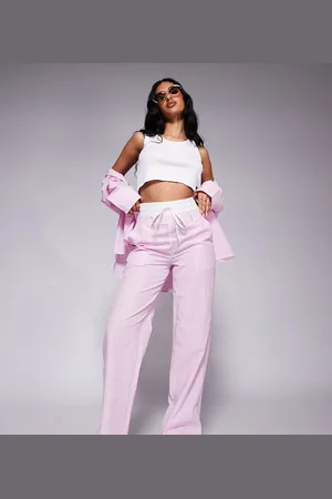Kaiia Exclusive boxer waistband poplin trousers co-ord in stripe