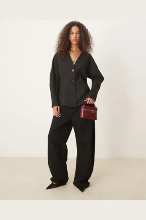 ASOS Tailored linen look textured nipped waist blazer co-ord in
