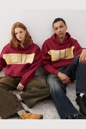 Kickers Unisex oversized hoodie in deep cherry