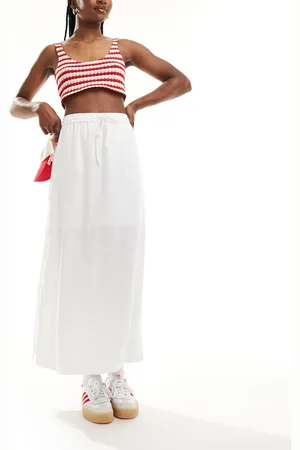 SELECTED Femme linen touch midi skirt in