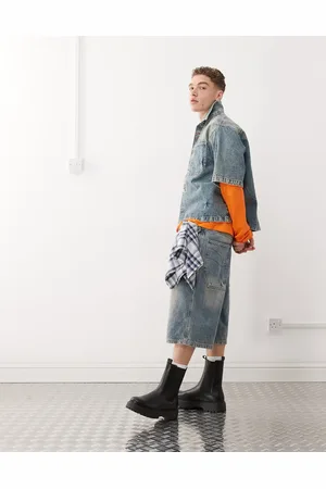 COLLUSION Low rise denim jort in smokey wash