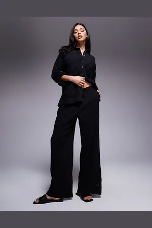 River Island Crinkle wide leg trouser co-ord in