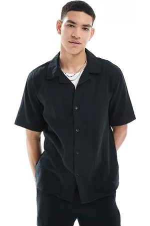 Only & Sons Revere collar cheesecloth shirt co-ord in