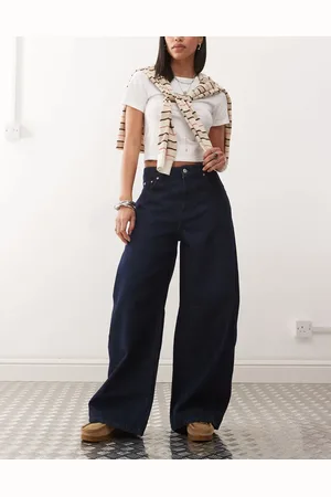 Reclaimed Wide leg barrel jean in indigo rinse wash