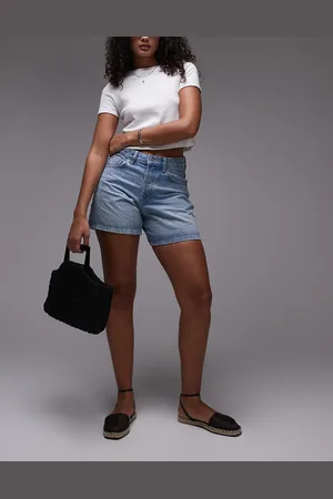 Topshop Denim Editor shorts in bleach