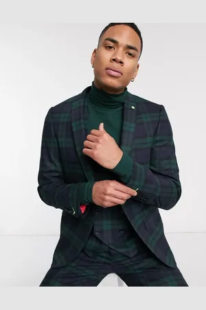 Twisted Tailor Super skinny suit jacket with chain in tartan check