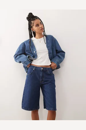 Reclaimed Denim jort in mid wash