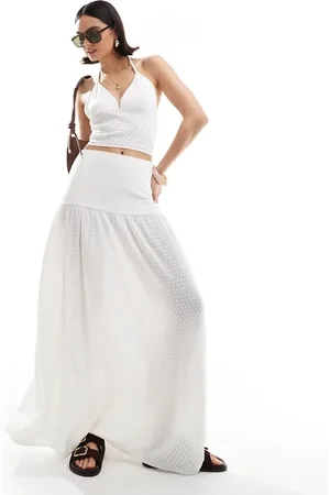 4th & Reckless Knitted drop waist beach maxi skirt co-ord in