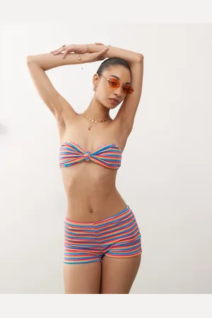 Reclaimed Mini shorts in red towelling stripe