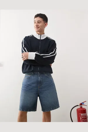 COLLUSION X004 mid rise shorts in midwash