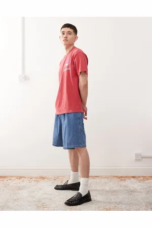 Obey Easy denim carpenter short in light indigo
