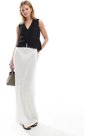 4th & Reckless Crochet maxi beach skirt co-ord in