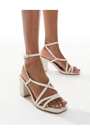 New Look Multistrap block heeled sandals in cream