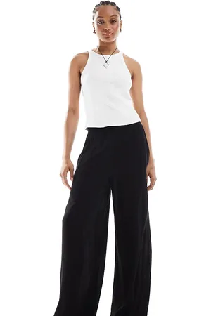 VERO MODA High waisted floaty wide leg trousers in