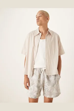 Abercrombie & Fitch Fleece drawstring shorts in light olive