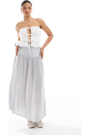 Stradivarius Maxi skirt in grey
