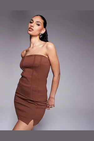 ASOS Co-ord premium ponte mini skirt in chocolate