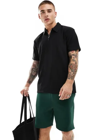 SELECTED Plisse half zip polo in