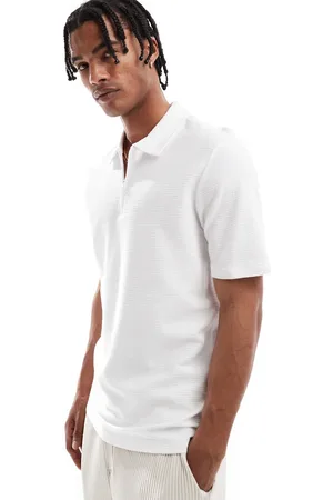 JACK & JONES Textured zip polo in