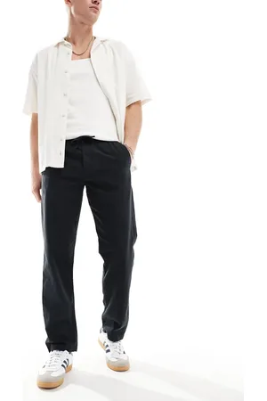 JACK & JONES Straight leg pull on linen trouser in
