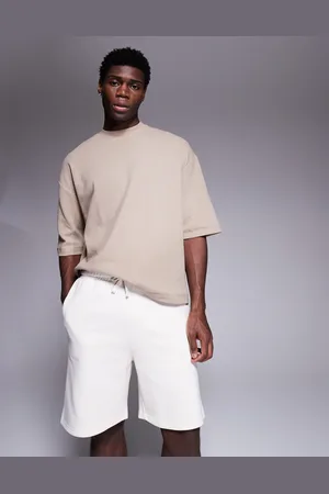 ASOS Premium heavyweight oversized shorts in cream - CREAM