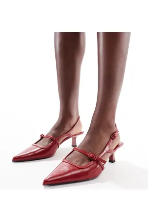 Stradivarius Slingback kitten heeled shoe in