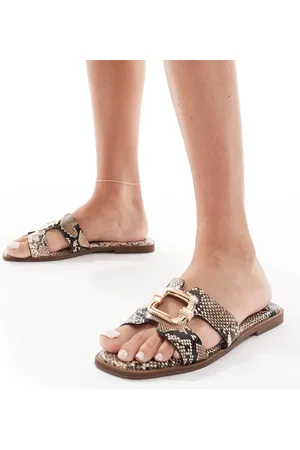SEQWL Storke flat sandals with strap in snake