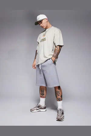 ASOS Premium heavyweight oversized shorts 400gsm in marl - LGREY