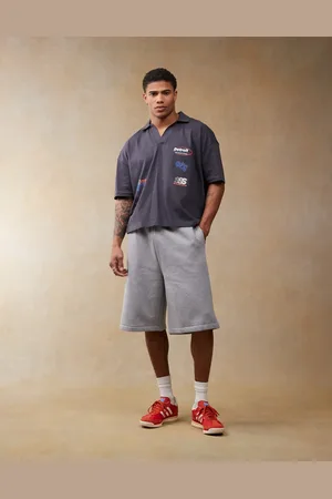 ASOS Premium heavyweight co-ord oversized jort in marl
