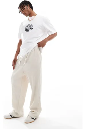 JACK & JONES Loose fit plisse jogger in cream