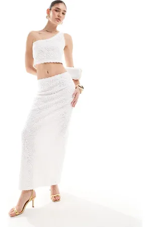 4th & Reckless Broderie lace maxi skirt co-ord in