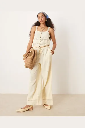 River Island Crinkle trouser co-ord in light