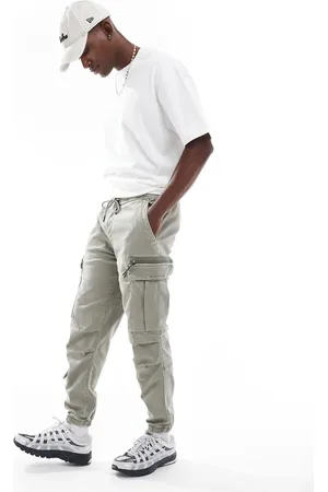 Pull&Bear Soft cargo joggers in stone