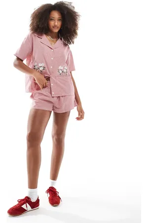 Daisy Street Boxer style shorts in gingham co-ord