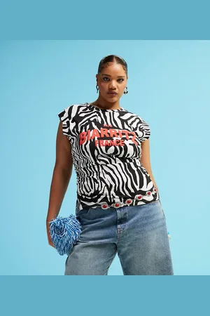 ASOS ASOS DESIGN Curve boat neck zebra print tank with graphic