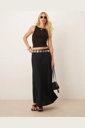 Abercrombie & Fitch Bias cut linen maxi skirt in