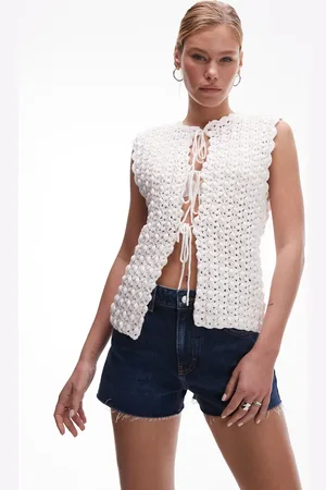 Topshop Denim A-line shorts in rich