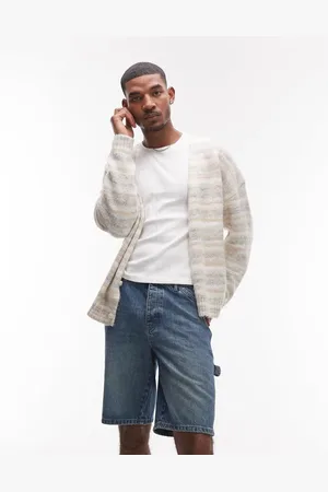 Topman Denim carpenter short in mid wash